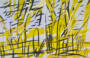 Walking In Yellow I Diptych