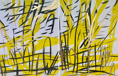 Walking In Yellow I Diptych